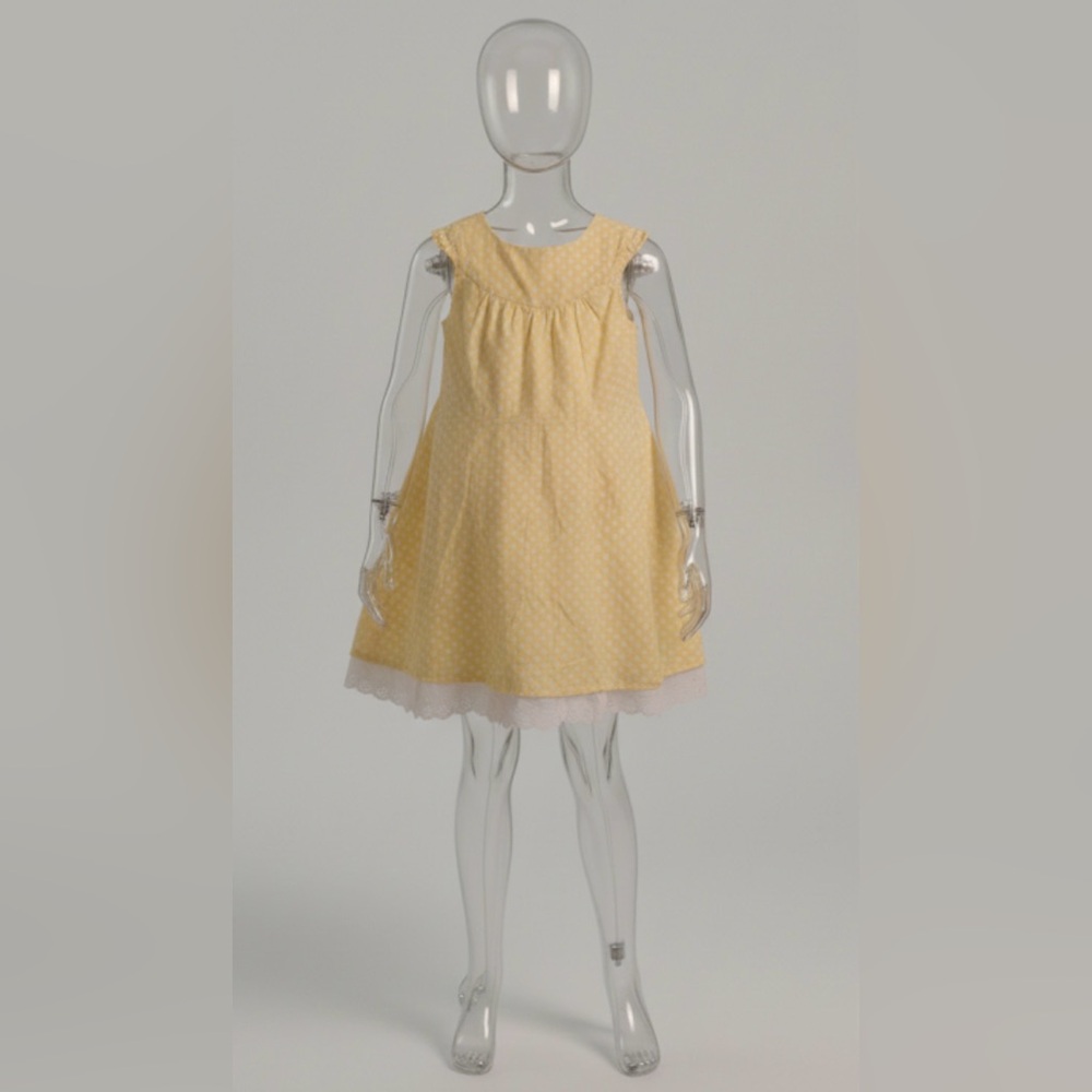 Cherokee Y2k Cotton Charming Yellow Polka Dot Girls Dress Sz 4 Clasic‎ Summer
